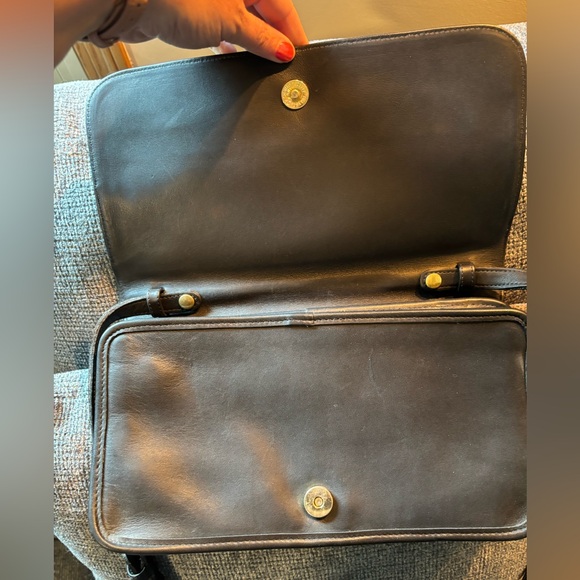 Coach 9091 Black Envelope Crossbody Shoulder Bag Leather - Picture 4 of 5